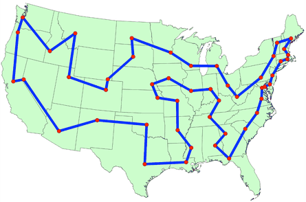 Cross-USA route optimization